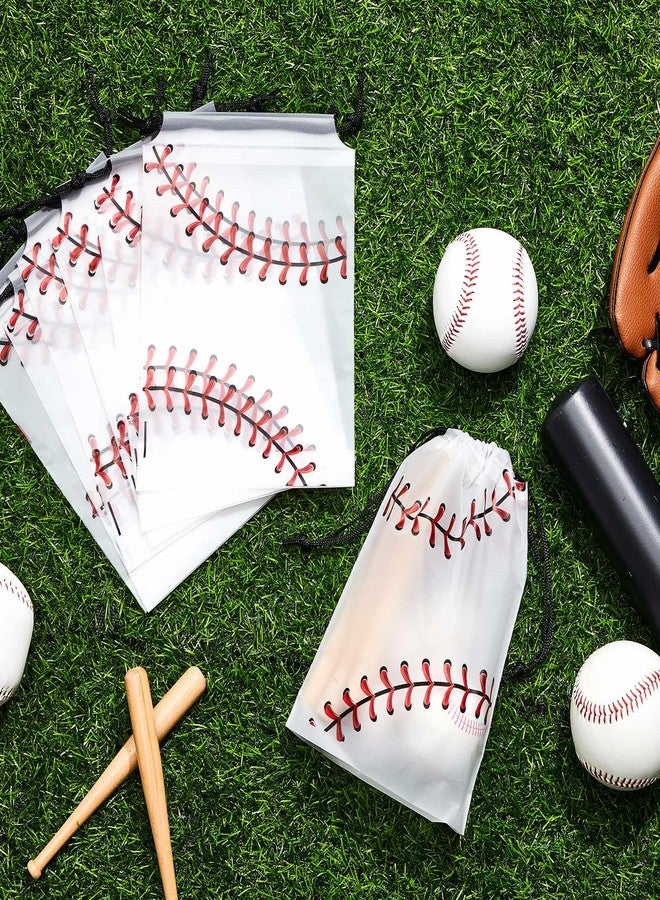 Flutesan 25 Pack Baseball Bag 6 x 8 Inch Plastic Party Favor Snack Bags Baseball Goodie Gift Storage for Kids Boys Birthday Sport Theme Party Supplies - Image 5